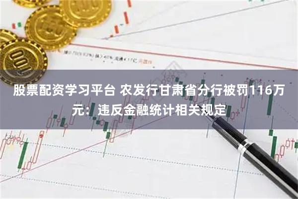 股票配资学习平台 农发行甘肃省分行被罚116万元:违反金融统计相关规定