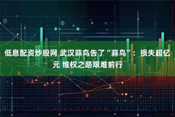 低息配资炒股网 武汉蒜鸟告了“蒜鸟”：损失超亿元 维权之路艰难前行