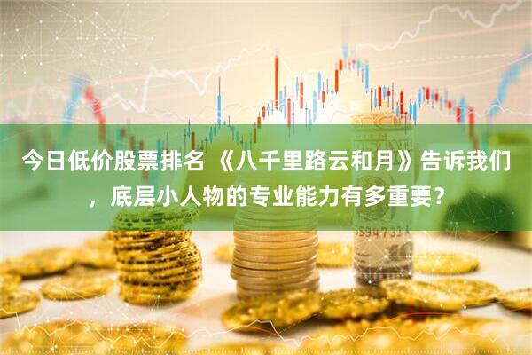 今日低价股票排名 《八千里路云和月》告诉我们，底层小人物的专业能力有多重要？